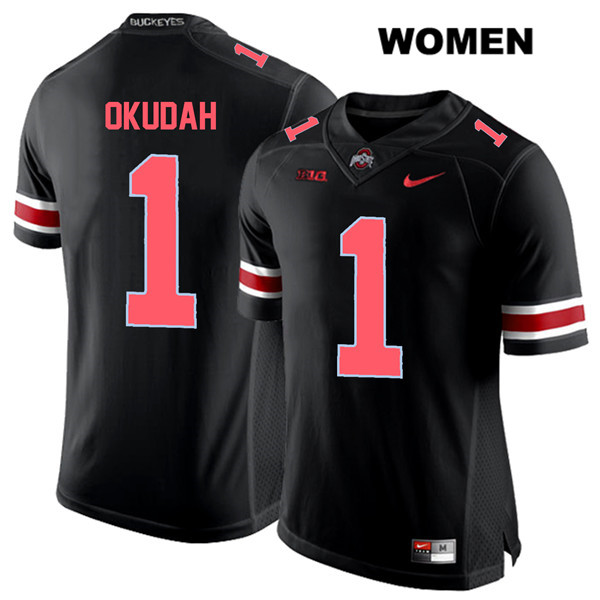 Ohio State Buckeyes Women's Jeffrey Okudah #1 Red Number Black Authentic Nike College NCAA Stitched Football Jersey MB19E46EL